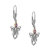 Sterling Silver & 10K Amethyst Angel Earrings